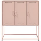  Visoka komoda ružičasta 100,5x39x107 cm čelična | shoptok.hr