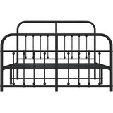 Metalni okvir kreveta uzglavlje i podnožje crni 135x190 cm | shoptok.hr