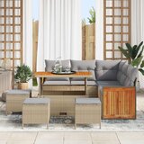  Sjedeća garnitura za vrt 9 kom. 9-Broj sjedala Bež 110 x 55 x 71 cm | shoptok.hr