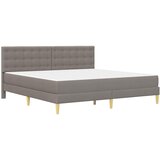  Okvir kreveta s madracem Sivo-smeđa 200 x 200 cm tkanina | shoptok.hr
