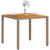  Vrtni stol bež 90 x 90 x 75 cm od poliratana i bagremovog drva | shoptok.hr