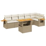 vidaXL 7-dijelni set vrtnih sofa od poliratana s jastucima bež | shoptok.hr