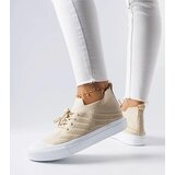 Gemre Beige sneakers made of Polaire elastic material | Shoptok.si