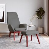 The Living Store Stol za sproščanje s stolčkom za noge svetlo sivo blago - Stol Za Sproščanje S Stolčkom Za Noge, (21485252) | Shoptok.si