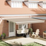 vidaXL Samodejna retraktibilna tenda z LED svetlobo bež 450x300 cm, Zamenjava tkanine za tendo za okvir 4.5x3 m bež | Shoptok.si