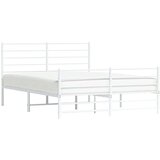 vidaXL Metalni okvir kreveta uzglavlje i podnožje bijeli 120x200 cm | shoptok.hr