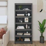 Ormarić za knjige sivi 80x35x183 cm od masivne borovine | shoptok.hr