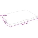 Stolna ploča svjetlosmeđa 80 x 60 x 2 cm od obrađene hrastovine | shoptok.hr