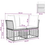  loveseat s jastukom 2 pcs Crna i tamno siva poliratan | shoptok.hr