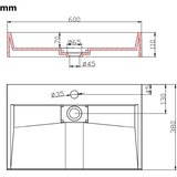  Umivaonik od lijevanih minerala/mramora 60 x 38 x 11 cm bijeli | shoptok.hr