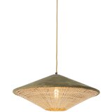 QAZQA Državna viseča svetilka zeleni žamet s trstiko 60 cm - Frills Can Cene