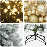  Umjetno božićno drvce s kuglicama 120 cm 150 LED lampica | shoptok.hr