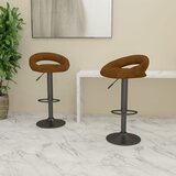  Barski stolci 2 kom smeđi baršunasti | shoptok.hr