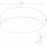  plafonska svetiljka sirja 2xE27/15W/230V, prečnik 45 cm, krem | Eponuda.com
