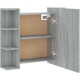 vidaXL omarica z ogledalom in led lučkami siva sonoma 70x16,5x60 cm | Shoptok.si