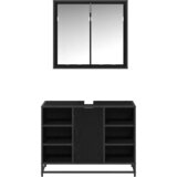  Set namještaja za kupaonicu 2 kom. Crni hrast 80 x 33 x 60 cm | shoptok.hr