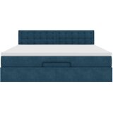  Otomanski krevet s madracem&LED tamnoplavi 160x200cm baršunasti | shoptok.hr