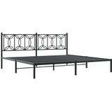  Metalni okvir za krevet s uzglavljem crni 193x203 cm | shoptok.hr