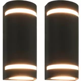  Zunanje stenske svetilke 2 kosa 35 W črne polkrožne, (20770002)
