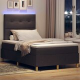  LED Box Spring Krevet Tamno smeđa 120 x 200 cm tkanina | shoptok.hr