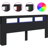 Maison Chic LED Posteljno vzglavje - Vzglavna omarica - Nočna omarica črno 220x18,5x103,5 cm inženirski les, (21709881) | Shoptok.si