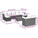  10-dijelni set vrtnih sofa s jastucima bež od poliratana | shoptok.hr