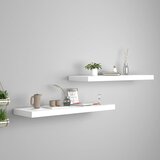 vidaXL Stenske police 2 kosa bele 80x23,5x3,8 cm MDF Cene