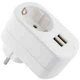 Adapter za hitro polnjenje z USB vhodom (USB A vtičnica (2 kosa), Vhodna napetost: 230 V - 250 V)