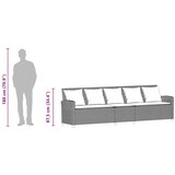  Vrtna sofa 5-sjed s jastucima sivi poliratan | shoptok.hr