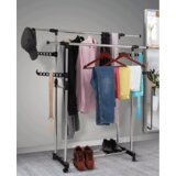 Kondela Premični obešalnik, nerjaveče jeklo/črna plastika, ALEXO | Shoptok.si