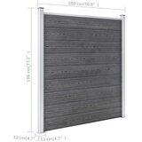 vidaXL Vrtna ograja WPC 699x186 cm siva | Shoptok.si