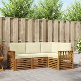  Set vanjskih sofa 4 kom. Prirodna i krem Poliester | shoptok.hr