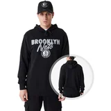 muški Brooklyn Nets Team Script pulover sa kapuljačom