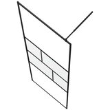  Zid za walk-in tuš Crna 115 x 195 x 0,5 cm Staklo i aluminij | shoptok.hr