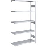hofe sestavljiv regal za velike obremenitve, pocinkan, obojestranski, višina regala 2000 mm, 5 polic, priključni regal, šxg 1000 x 400 mm | Shoptok.si