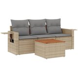 Maison Chic Seti vrtnega pohištva - Vrtna garnitura - Vrtni pohištvo set 4-delna z blazinami bež poli ratan, (21811460) | Shoptok.si