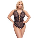 Cottelli Curves Plus Size - prosojno body z vzorcem (črno) | Shoptok.si