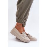 S. BARSKI Light Women's Leather Moccasins on Platform Beige | Shoptok.si