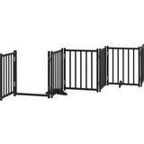 vidaXL Ograda za pse z vrati zložljiva 6 panelov črna 300cm jelka | Shoptok.si