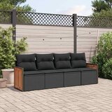  4-dijelni set vrtnih sofa od poliratana s jastucima crni | shoptok.hr