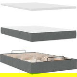 vidaXL Otomanski posteljni okvir z vzmetnico siv 120x200 cm žamet | Shoptok.si
