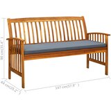  Vrtna klupa s jastukom 147 cm od masivnog bagremovog drva | shoptok.hr