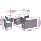  9-dijelni set vrtnih sofa od poliratana s jastucima svjetlosivi | shoptok.hr
