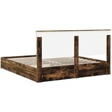  Postelja s shranjevanjem z vzglavjem Dimljeni oreh 180 x 200 cm, (5000106003) | Shoptok.si