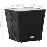  Stolić za čaj crni 41,5x41,5x43cm poliratana od kaljenog stakla | shoptok.hr