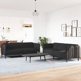  2-dijelni set sofa crni od tkanine | shoptok.hr