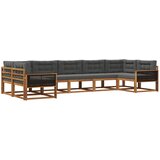 vidaXL Zunanja garnitura za sedenje 7 pcs Naravna in antracitna, (5000280600) | Shoptok.si