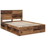  Okvir za krevet s uzglavljem Staro drvo 140 x 190 cm | shoptok.hr