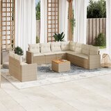 vidaXL 10-dijelni set vrtnih sofa s jastucima bež od poliratana | shoptok.hr