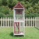 vidaXL Ptičja hišica mocha 60x58,5x160 cm trdna borovina | Shoptok.si